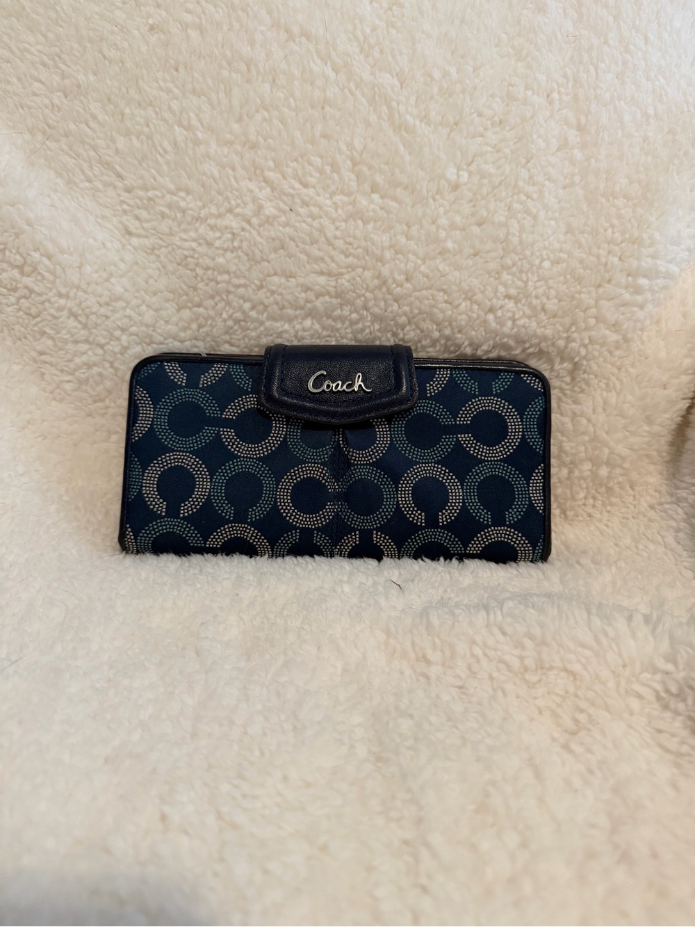 Coach - Navy and Black Circular Pattern Women’s Wallet